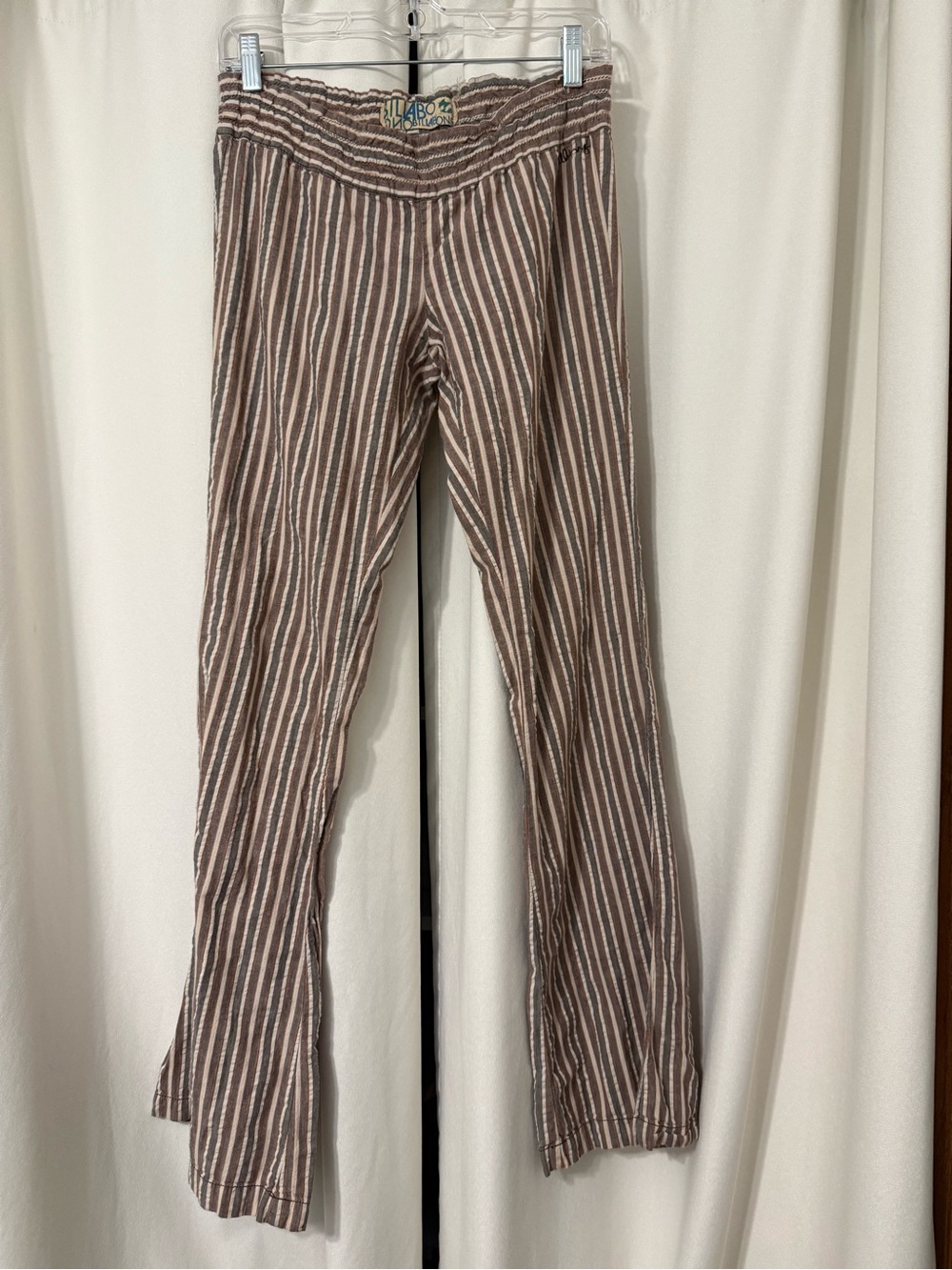 Billabong New Waves 2 Elastic Band 100% Cotton Pull-On Flare Pants in Size M